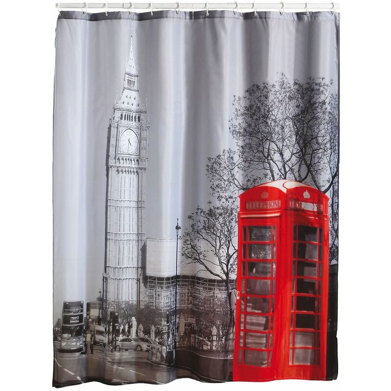 

Cortina de baño 'Londres' de poliester en varios colores 180 x 200 cm - MSV