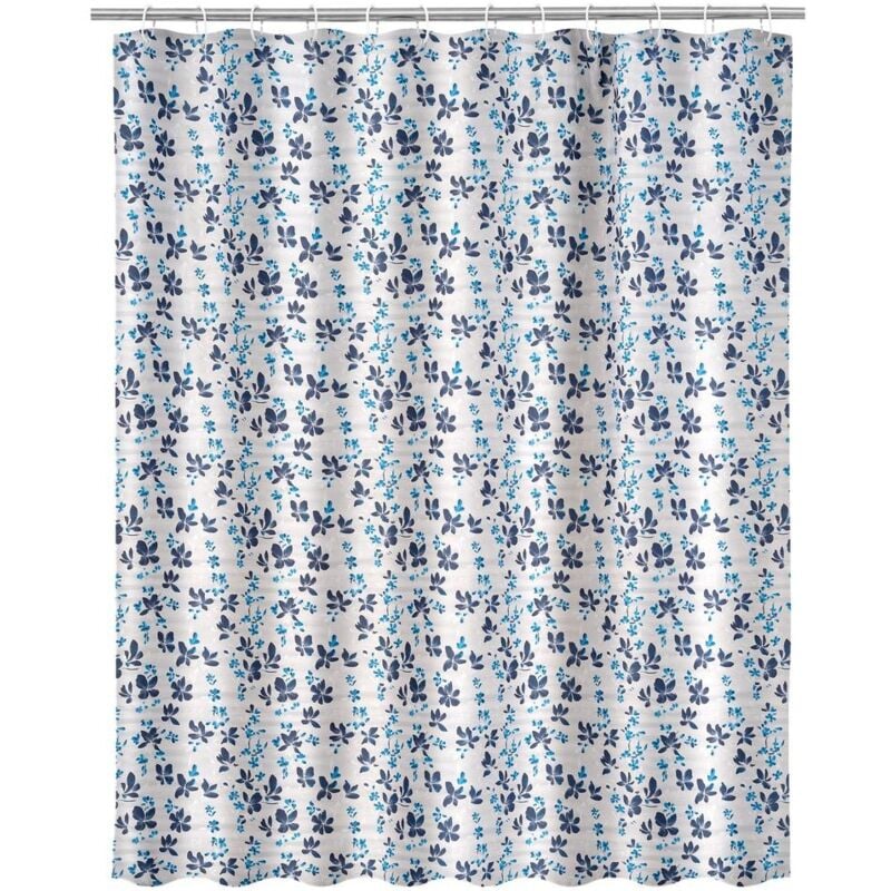 

Lolahome - Cortina de baño de ramas azul de poliéster de 180x200 cm