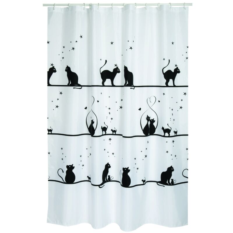 

Cortina de baño 'Premium' con diseños de gatos de poliester 180 x 200 cm - MSV