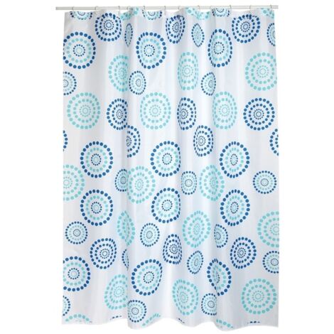 CORTINA DE BAÑO POLIESTER. 180X200 CM - DOTS BLEU