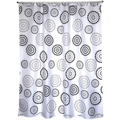 CORTINA DE BANO POLIESTER 180X200CM DOTS GRIS