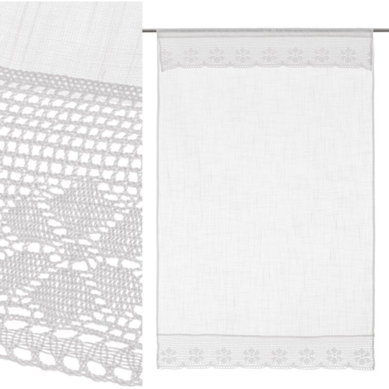 

Lolahome - Cortina de baño ventana clásica blanca de tela de 150x100 cm