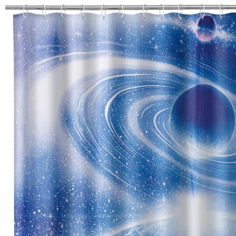 

Lolahome - Cortina de baño de universo azul oscuro de tela y poliésterde 200x180 cm