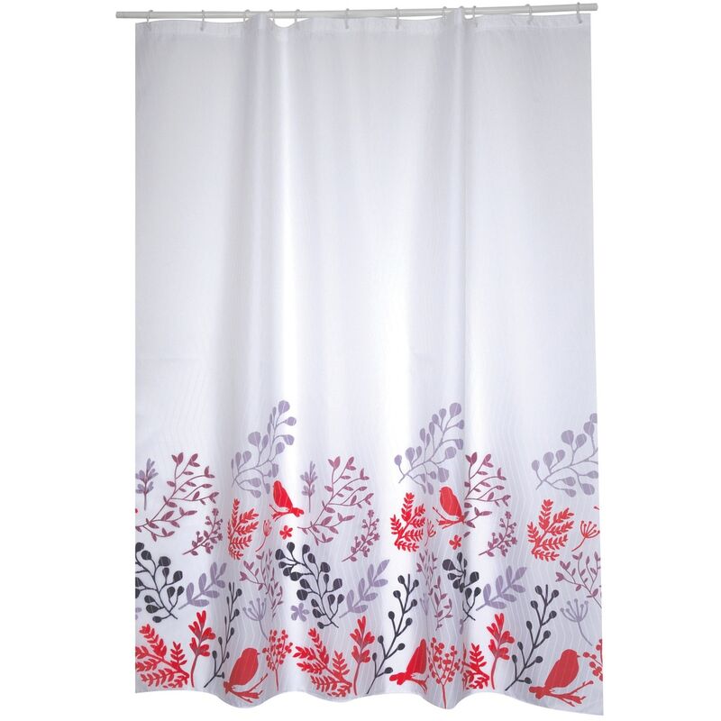 

Cortina De Bano Poliester 180X200Cm Birds Rojo