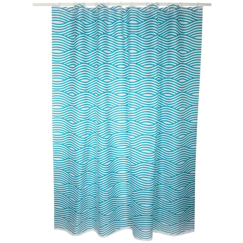 

Cortina De Baño Poliester 180X200Cm Wave Azul