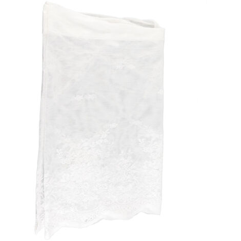 Cortina de cocina de poliéster [Material suave y resistente] – Cortina corta de encaje de 74 x 90 cm