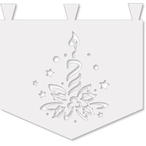 Cortina de cocina M5 Vela navideña 35x35 b