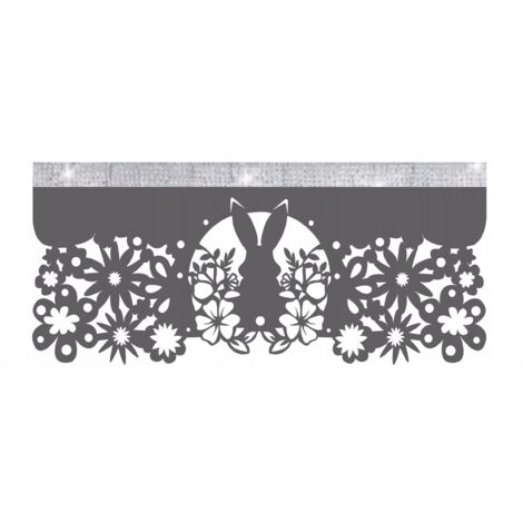 Cortina de cocina N13 Envy, 60 x 28 cm, gris, ideal para Pascua y primavera.