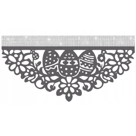 Cortina de cocina N14 Envy, 60 x 30 cm, gris, ideal para Pascua y primavera.