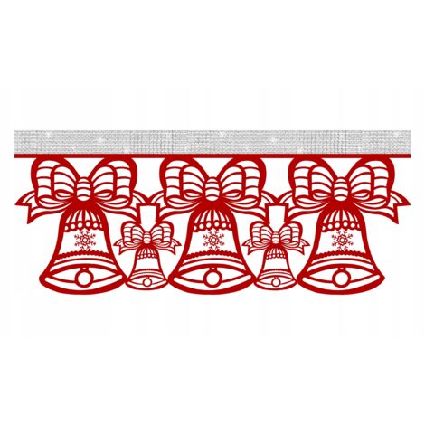 Cortina de cocina R17 Campanas navideñas de invierno 60x25