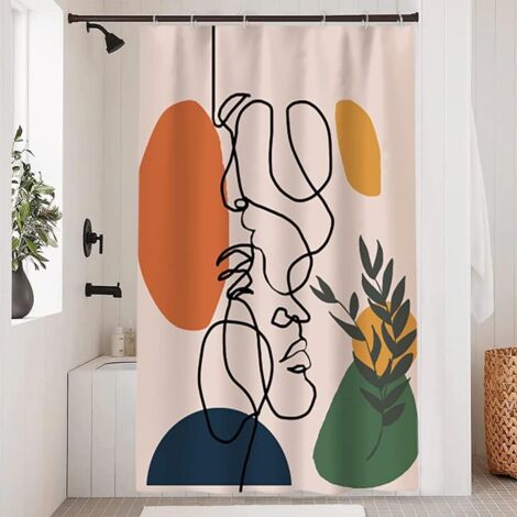 Cortina de ducha abstracta, resistente al moho e impermeable, lavable, fabricada en tejido de poliéster, 120x180cm.