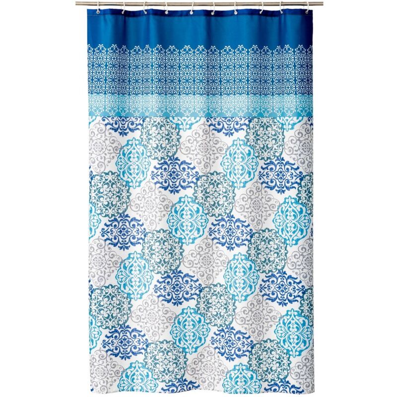 

Lolahome - Cortina de ducha azul de poliéster de 180x200 cm