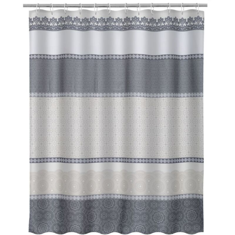 

Lolahome - Cortina de ducha clásica gris de microfibra de 180x200 cm