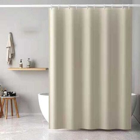 Cortina de ducha con aspecto de lino, cortina separadora de baño, 180 x 200 cm.