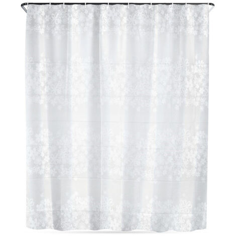 Cortina de ducha con ganchos, impermeable, 180x180 cm