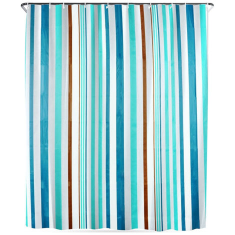 Cortina de ducha con ganchos, impermeable, 180x180 cm