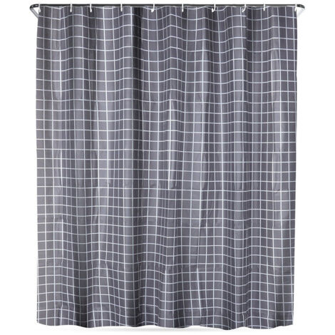 Cortina de ducha con ganchos, impermeable, 180x180 cm