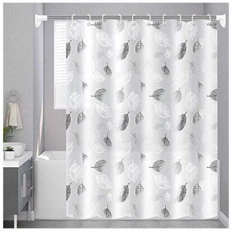 Cortina de ducha de 180 x 180 cm con impresión de PEVA, translúcida, impermeable y gruesa.