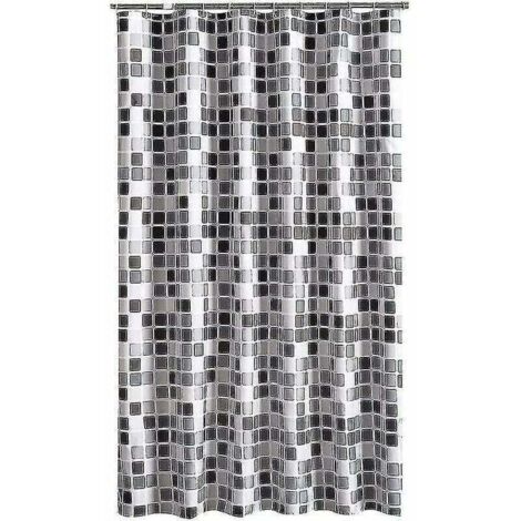 Cortina de ducha de 200 x 200 cm (ancho x alto), antimoho, antibacteriana, repelente al agua, tejido de poliéster suave.