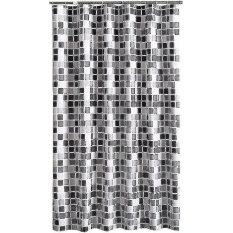 Cortina de ducha de 200 x 220 cm (ancho x alto), antimoho, antibacteriana, repelente al agua, tejido de poliéster suave.