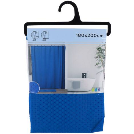 Cortina de ducha de poliéster 180x200cm con diseño de diamantes - azul pato - Tendance