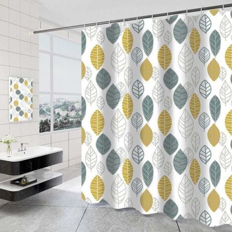 Cortina de ducha de poliéster gruesa e impermeable, XU, lavable a máquina, para baño, azul, 150 x 200 cm - KZQ
