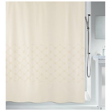 Cortina de ducha de poliéster TRENTO 180x200cm  bordada beige Spirella