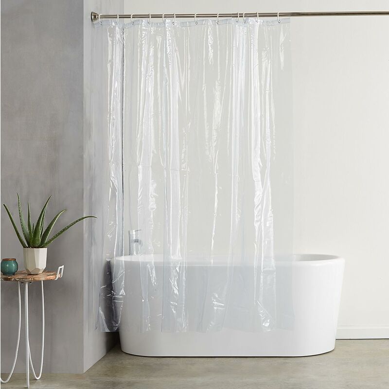 

Cortina de ducha de PVC transparente Amazon Basics 180 x 180 cm