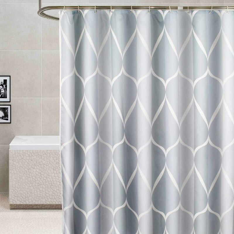 

Cortina de ducha de tela a prueba de moho impermeable de primera calidad con 12 anillos de cortina de ducha para baño gris 180x180cm