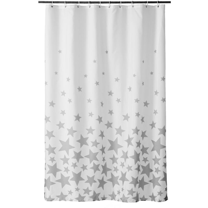 

Lolahome - Cortina de ducha gris de poliéster de 180x200 cm
