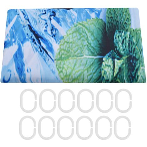 Cortina de ducha impermeable y elástica con ganchos para bañera, 180 x 200 cm – cortina de baño de poliéster con 12 ganchos