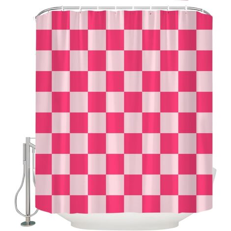 Cortina de ducha para cabina de baño, diseño único con estampado de cuadros, lavable a máquina
