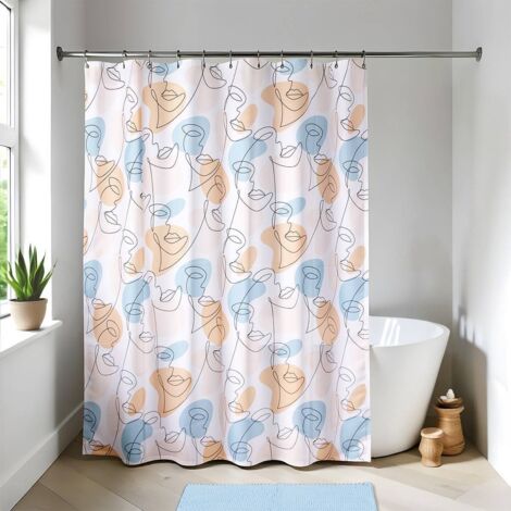Cortina de ducha peva 180x180 cm 12 anillas blanco - mathis - Tendance