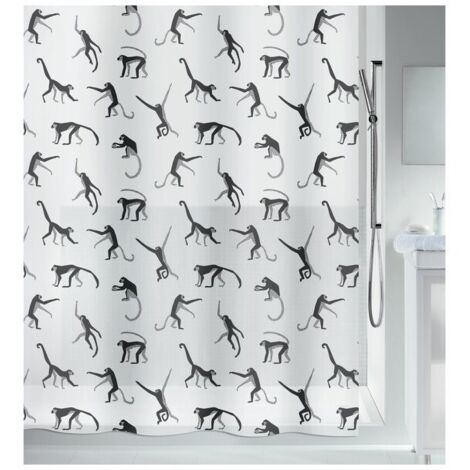 Cortina de ducha PEVA MONKEY 180x200cm Patrón de mono Spirella