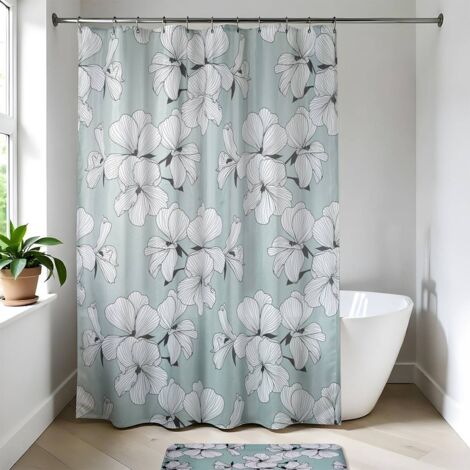 Cortina de ducha poliéster 180x200 cm - ecrin verde - Tendance