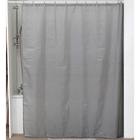 Cortina de ducha poliéster 180x200cm 12 anillas pp - gris - Tendance