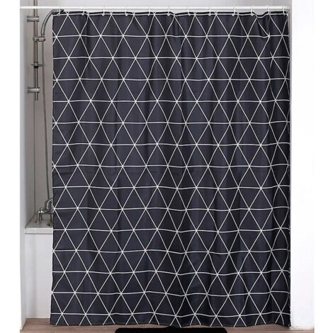 Cortina de ducha poliéster estampado 180x200 cm 12 anillas pp blanco - osaka - Tendance