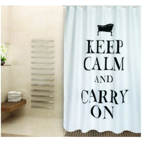 Relaxdays Cortina Enrollable Ducha Estampado de Hojas, Cortina Bañera  60x240cm, Sujeción Techo/Ventana, Blanco y Negro