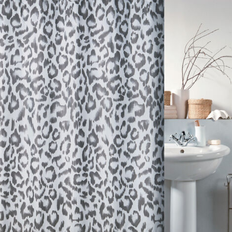 Cortina de ducha Poliéster MASAIMARA 180x180cm Gris y Blanco Spirella
