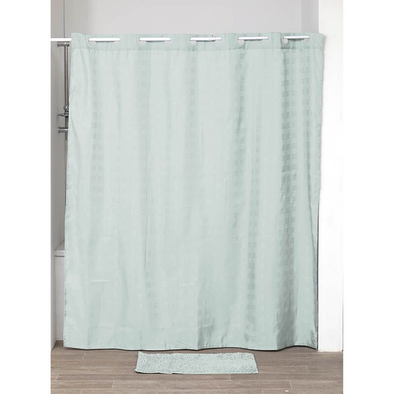 

Cortina De Ducha Poliester Patron Cuadrado 180 X 200 Cm Anillas Integradas - Verde Almendra