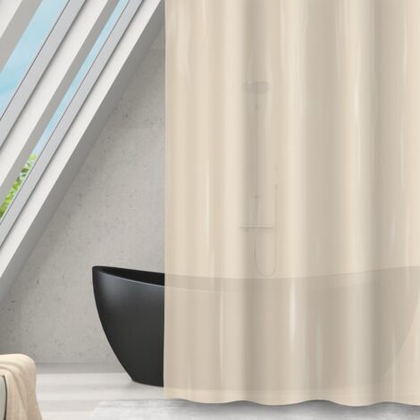 Cortina de ducha Poliéster ROMANA 180x180cm Beige transparente MSV