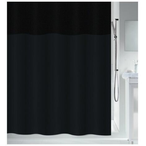 Cortina de ducha Poliéster URBANKO 180x200cm Negro Spirella