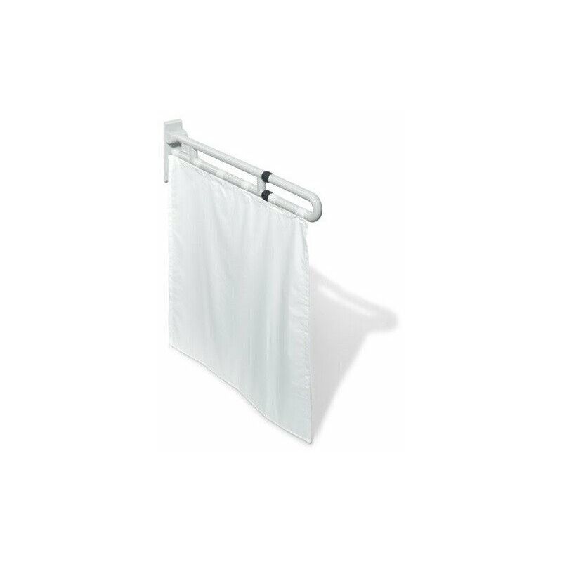 

Cortina de ducha SERIE 801 blanco / plateado 100% Trevira CS gris roca