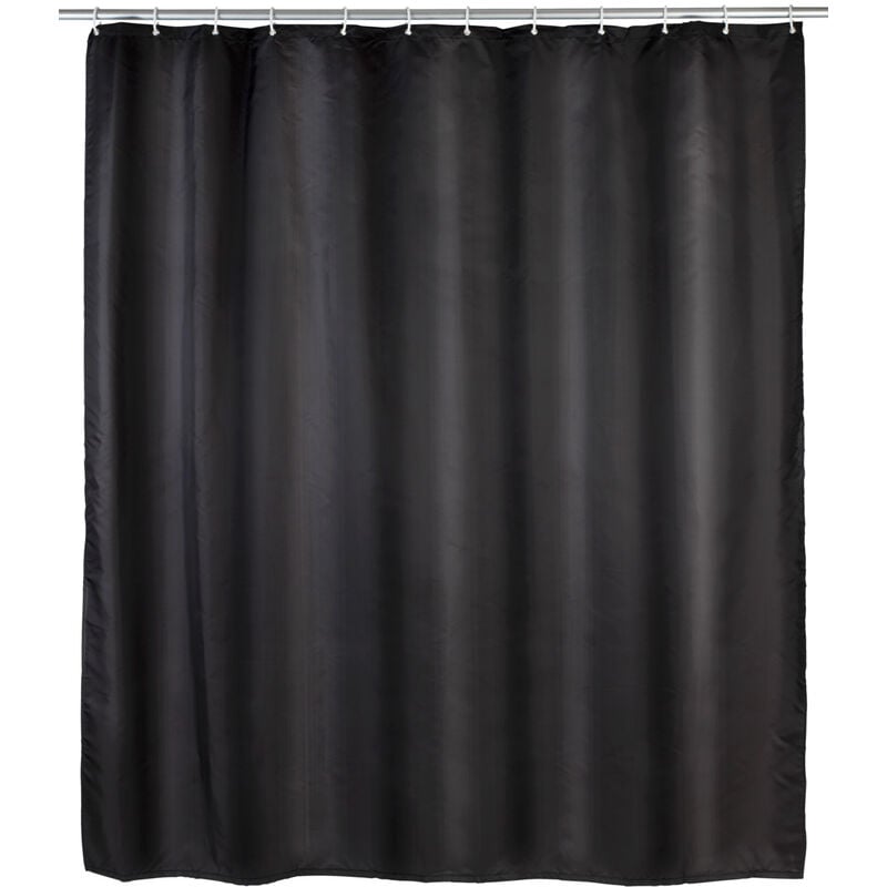 

Cortina de ducha baño impermeable bañera negra antimoho 180 x 200 cm - Wenko