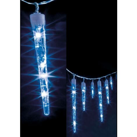 Cortina de estalactitas de exterior 10 carámbanos 63 LED blanco frío azul - Feeric lights & christmas