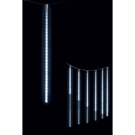 Cortina de fachada iluminada 210 LED 7 tubos efecto gota 6m exterior blanco frío - Feeric lights & christmas