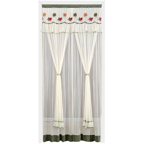 main image of "Cortina de gasa anti-mosquitos, cortina de puerta de doble capa, cortina de malla de red de mosquitos sin perforaciones"