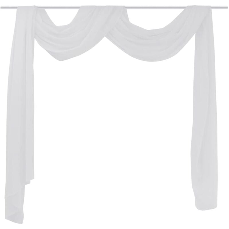 

Cortina de gasa transparente, 140 x 600 cm, Blanco - Blanco