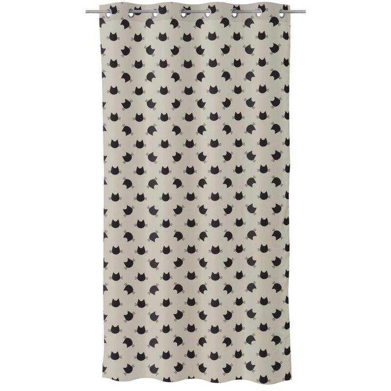 

Lolahome - Cortina de gato infantil beige de microfibra de 260x135 cm