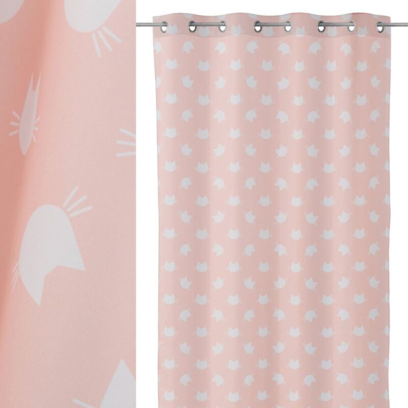 

Cortina de gato infantil rosa de microfibra de 260x135 cm